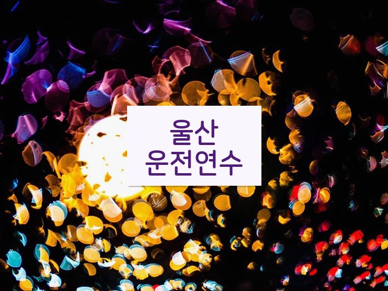 울산운전연수 후기